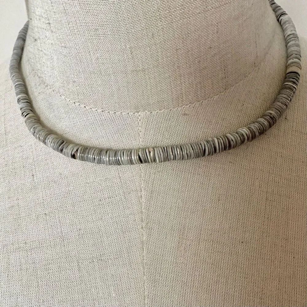 Grey and white shell necklace